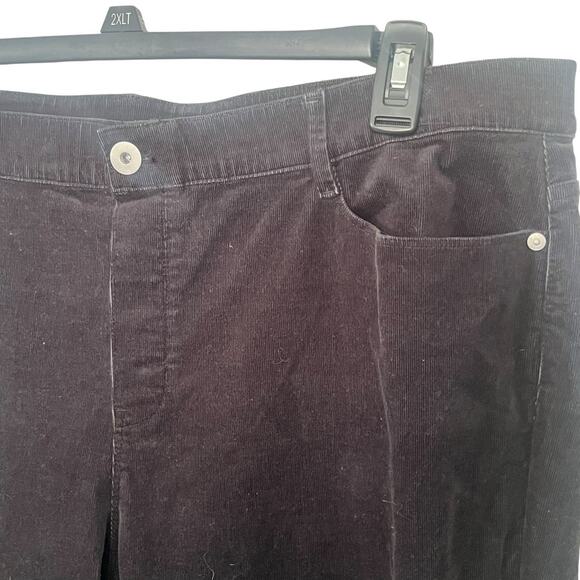 NWT J Jill Corduroy Pant 2X Black Elastic Waist Pull On Pockets Stretch Work - Picture 7 of 12